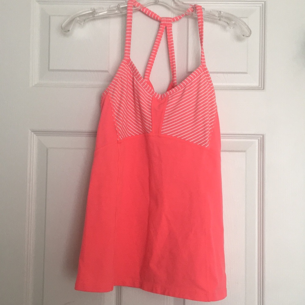 Athleta Fulfillment Tank Coral Pink White small